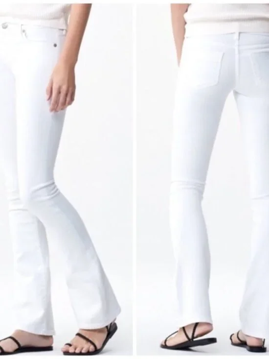 Citizen of Humanity Mid Rise Emannuelle Slim Boot Stretch Jeans Size 28x33 White - Picture 2 of 13